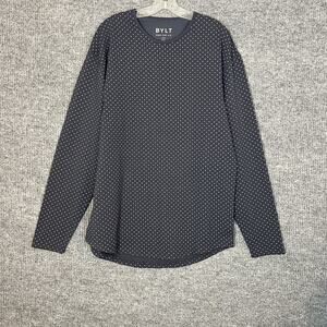 Bylt Basics Drop Cut Long Sleeve Top Mens XL Lux Dotted Performance Minimalist